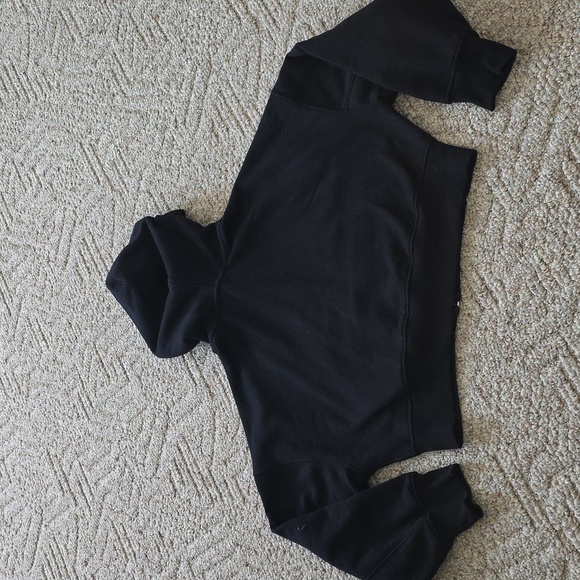 Garage Black Cropped Zip Hoodie Size Large - Picture 5 of 9